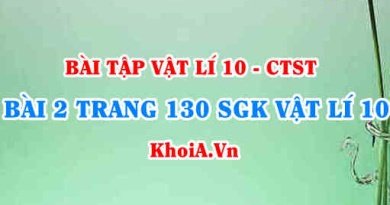 Bài 2 trang 130 SGK Vật lí 10 Chân trời sáng tạo